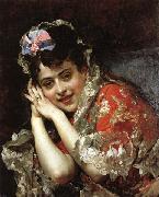 The Model Aline Masson with a White Mantilla Raimundo de Madrazo y Garreta